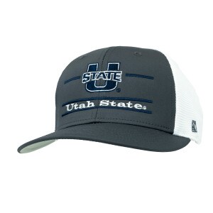 U-State Utah State Embroidered Gray White Fitted Hat